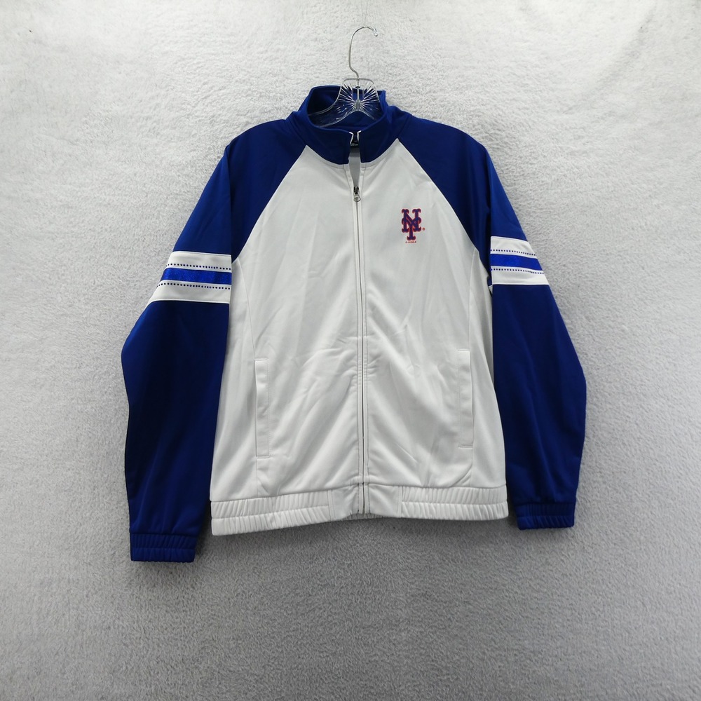 G-III Jacket Womens Medium New York Mets Blue White Full Zip‎ Track MLB Baseball